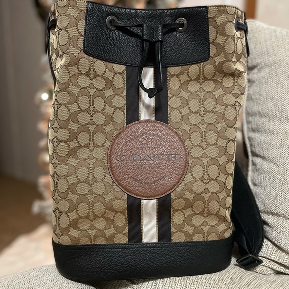 Coach Canvas Drawstring Backpack - Gently used - Picture 2 of 5